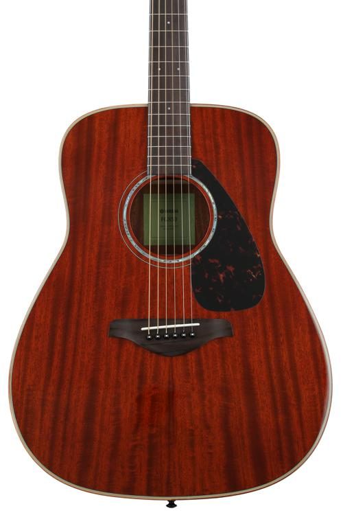 Solid Top Yamaha FS850 All Mahogany Acoustic Guitar - Image 2