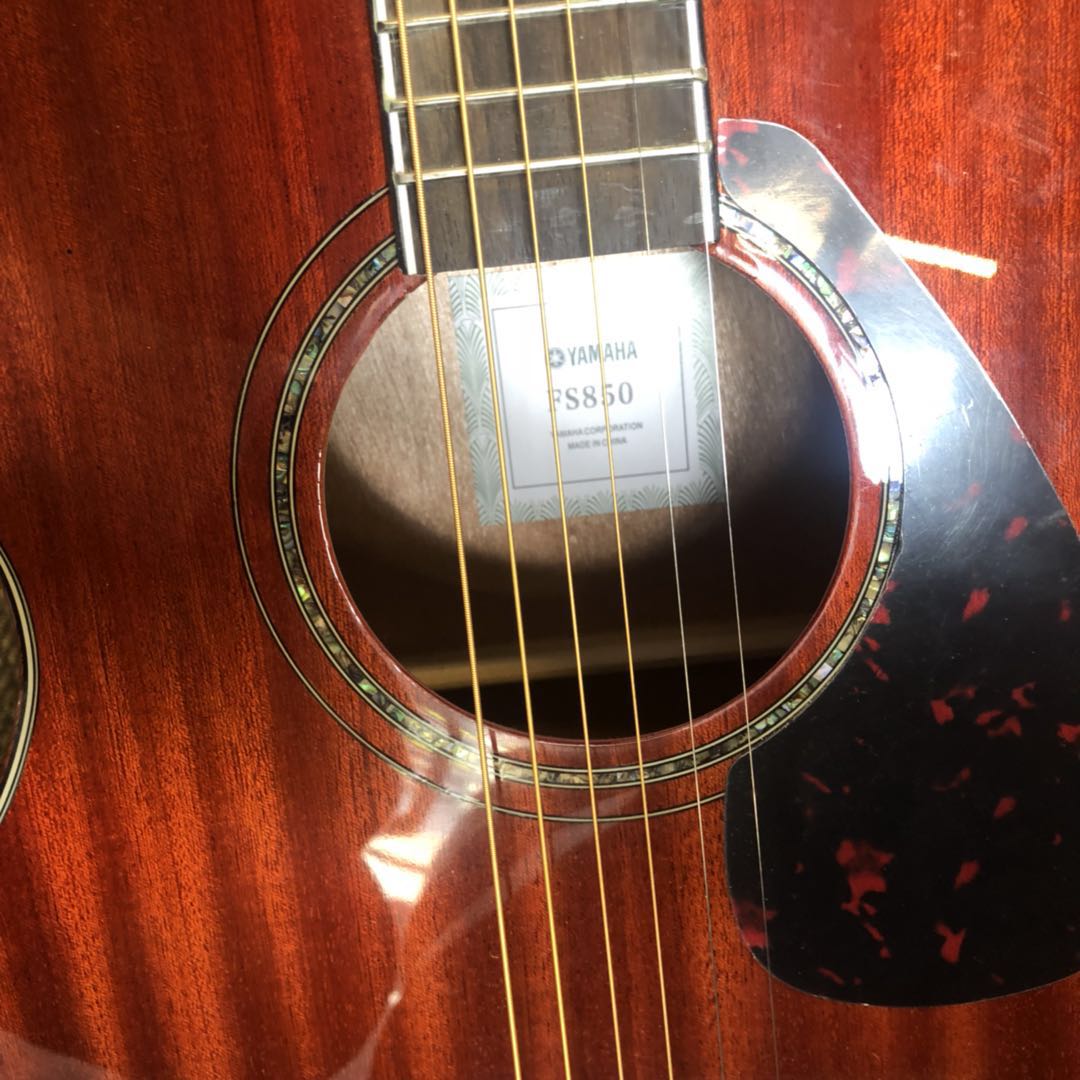 Solid Top Yamaha FS850 All Mahogany Acoustic Guitar - Image 5